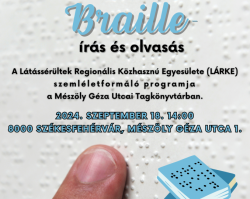 Braille-írás és társasjátékbemutató